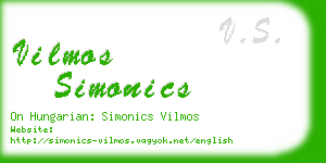 vilmos simonics business card